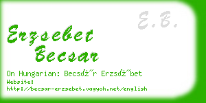 erzsebet becsar business card